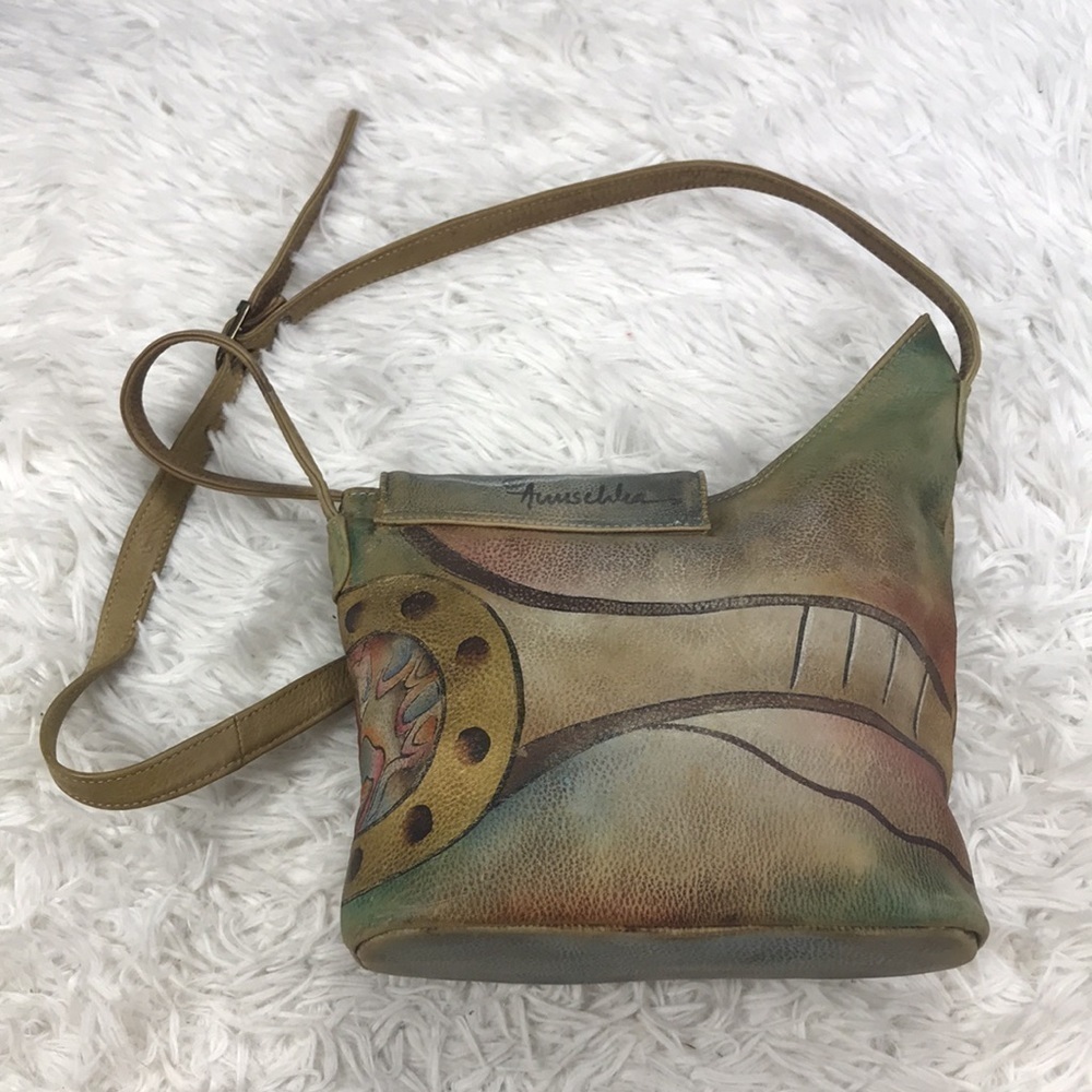 Anuschka Hand Painted Leather Crossbody Purse - Picture 13 of 16